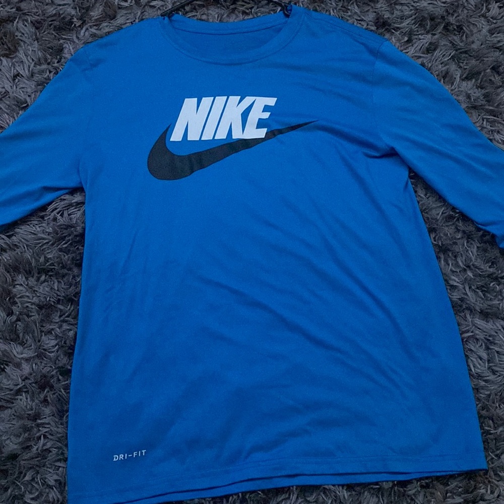 Long sleeve blue nike (dri fit shirt)